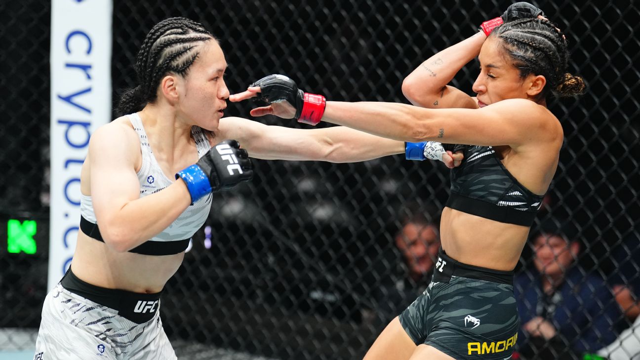 Jaqueline Amorim in UFC fight kit in 2025