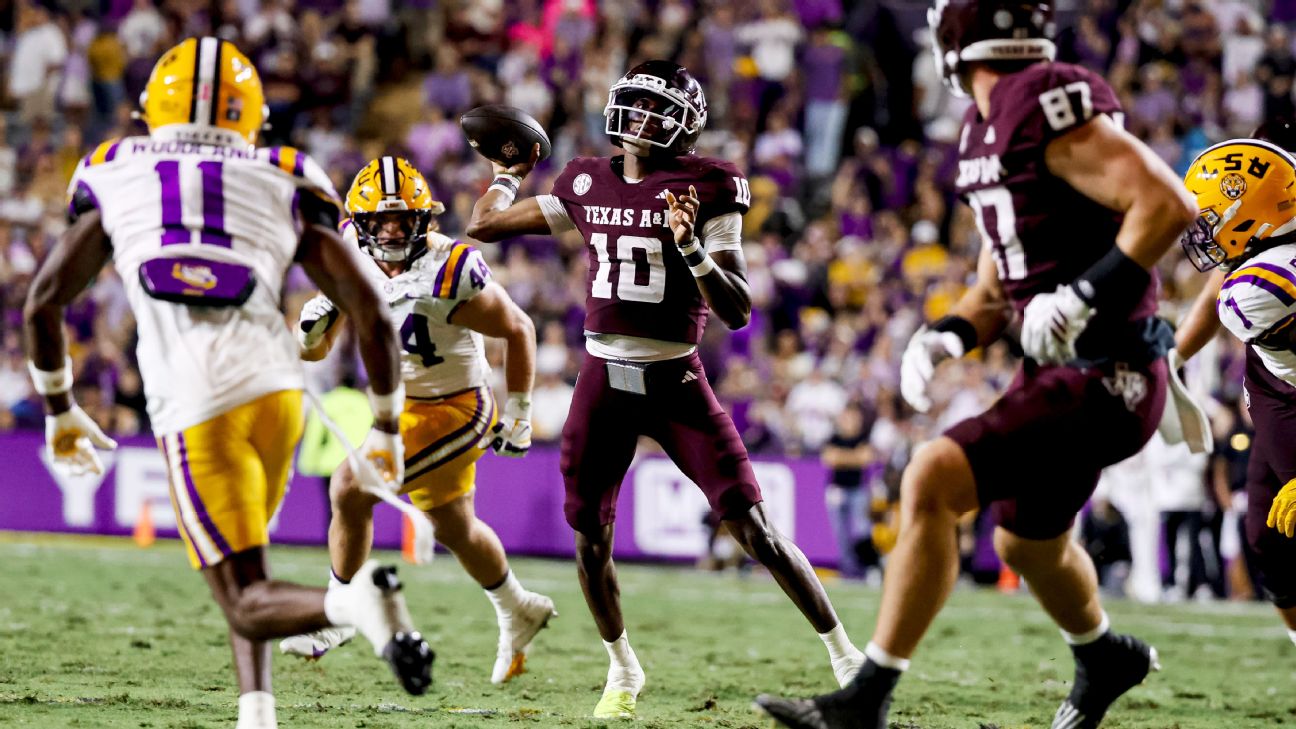<a href="https://www.espn.com/college-football/story/_/id/46728839/undaunted-elko-texas-thump-lsu-tiger-stadium" target="_blank">Undaunted by past, Elko, 8-0 Aggies thump LSU</a>
