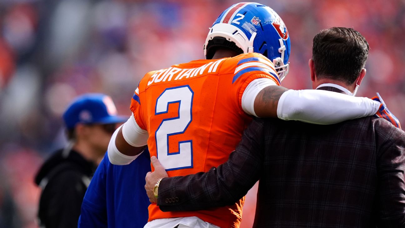 <a href="https://www.espn.com/nfl/story/_/id/46750668/broncos-pat-surtain-ii-expected-multiple-games-pectoral-strain" target="_blank">Sources: Broncos CB Surtain expected out weeks</a>