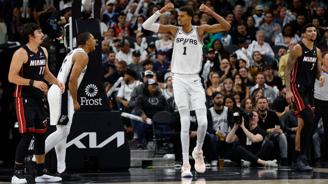 <a href="https://www.espn.com/nba/story/_/id/46788897/victor-wembanyama-leads-spurs-franchise-first-5-0-start" target="_blank">Wemby leads Spurs to franchise’s first 5-0 start</a>