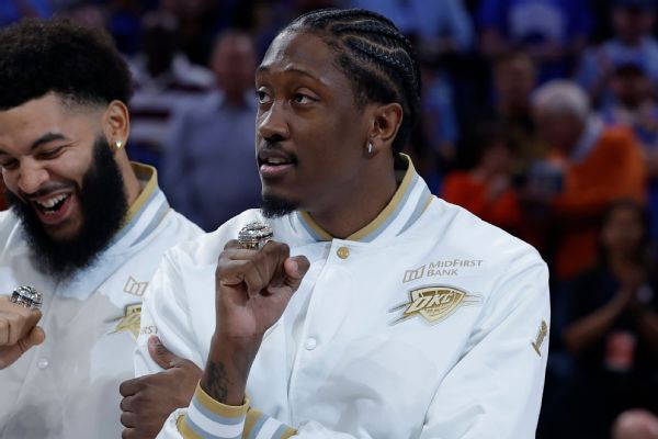 OKC's Jalen Williams (wrist) has screw removed, out 10-14 more days