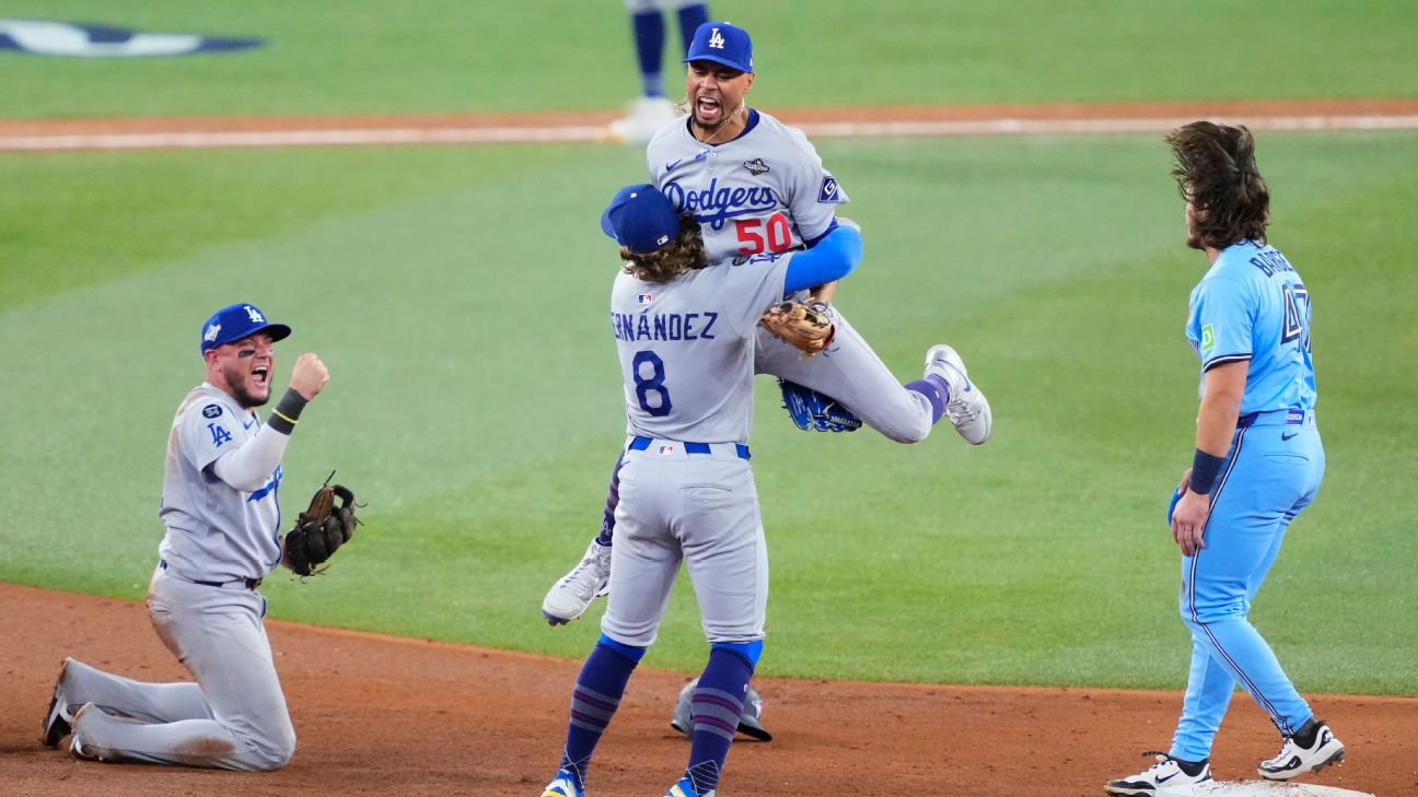 Dodgers survive wild finish to force World Series Game 7 - ESPN