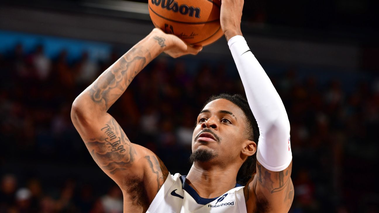 Ja Morant, who has never shot under 44.9% from the field in a season, enters Wednesday at 39.3%.