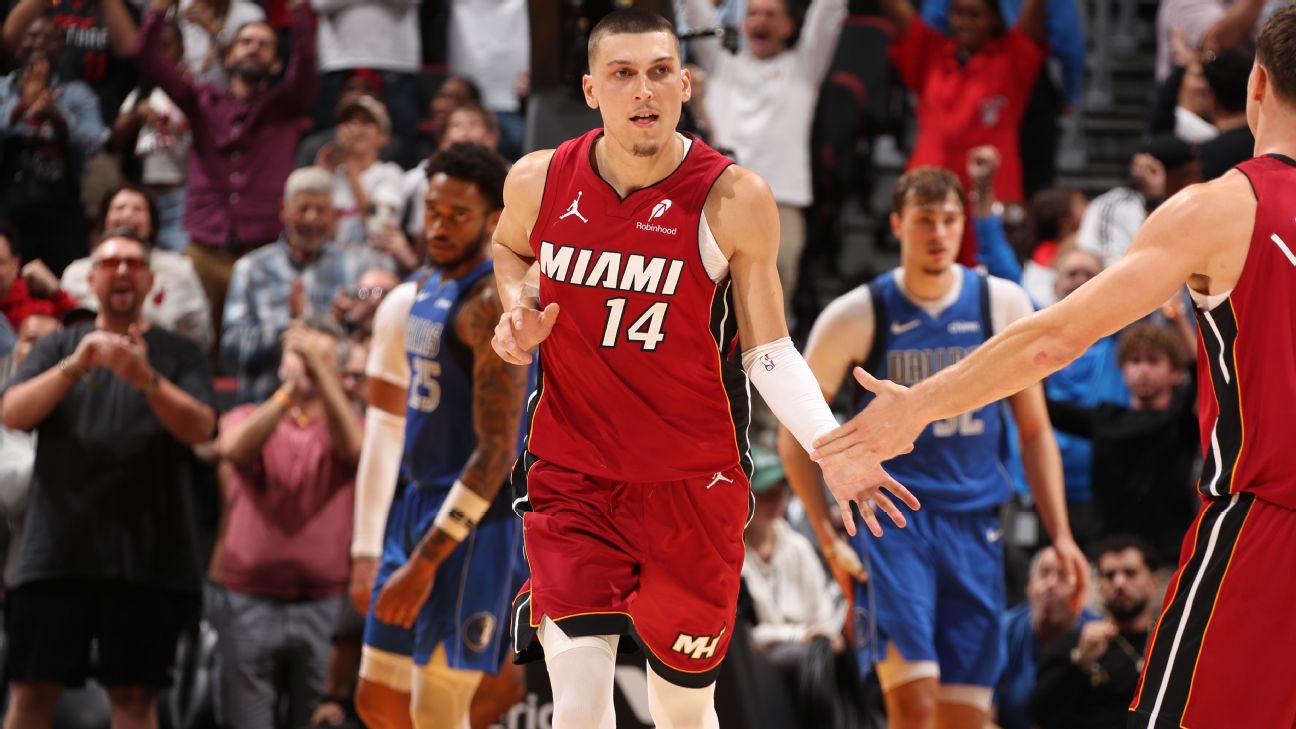 <a href="https://www.espn.com/nba/story/_/id/47092158/tyler-herro-leads-heat-win-mavericks-season-debut" target="_blank">Herro keeps red-hot Heat rolling in season debut</a>