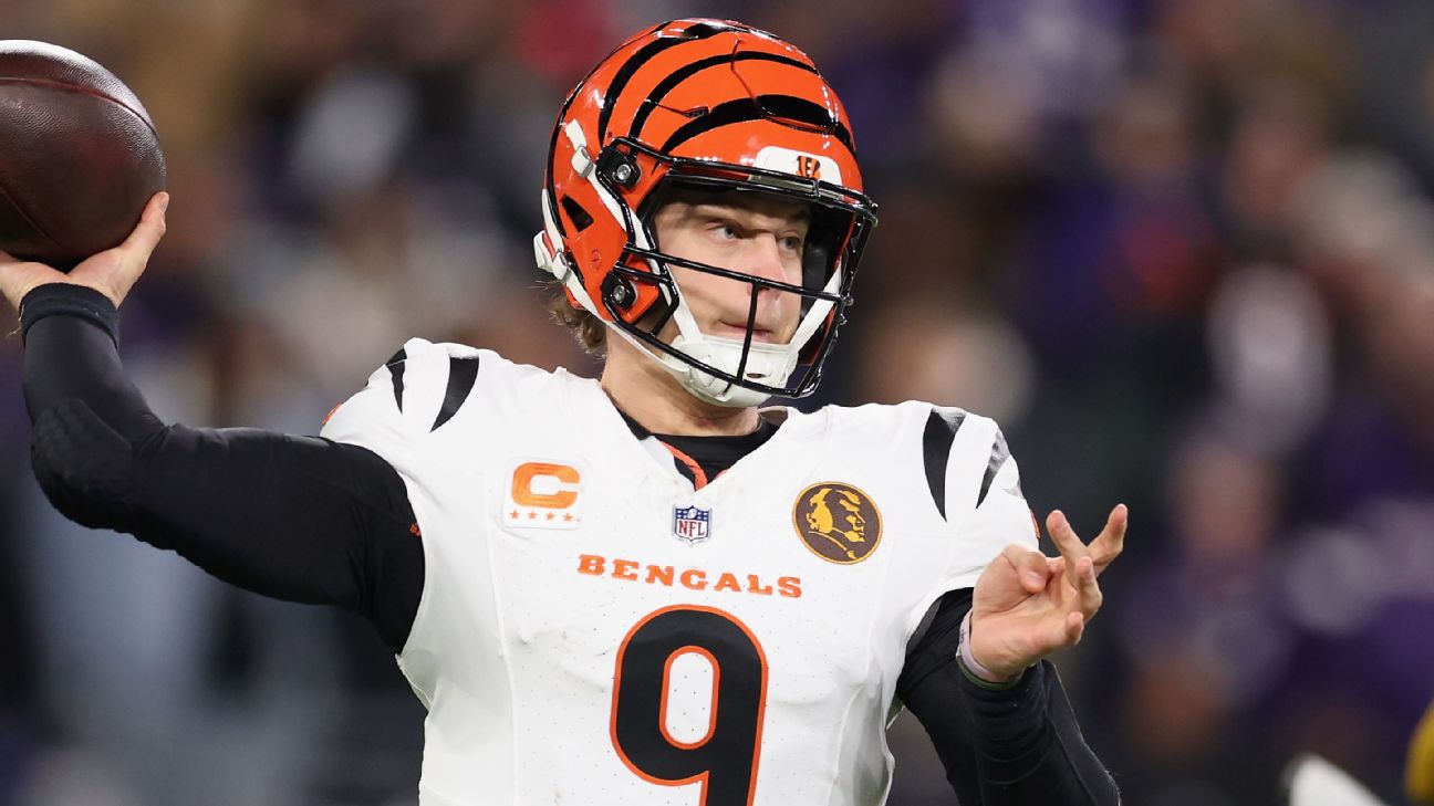 <a href="https://www.espn.com/nfl/story/_/id/47125106/bengals-joe-burrow-2-tds-1st-game-september" target="_blank">‘Proud to be back’: QB Burrow has 2 TDs in win</a>