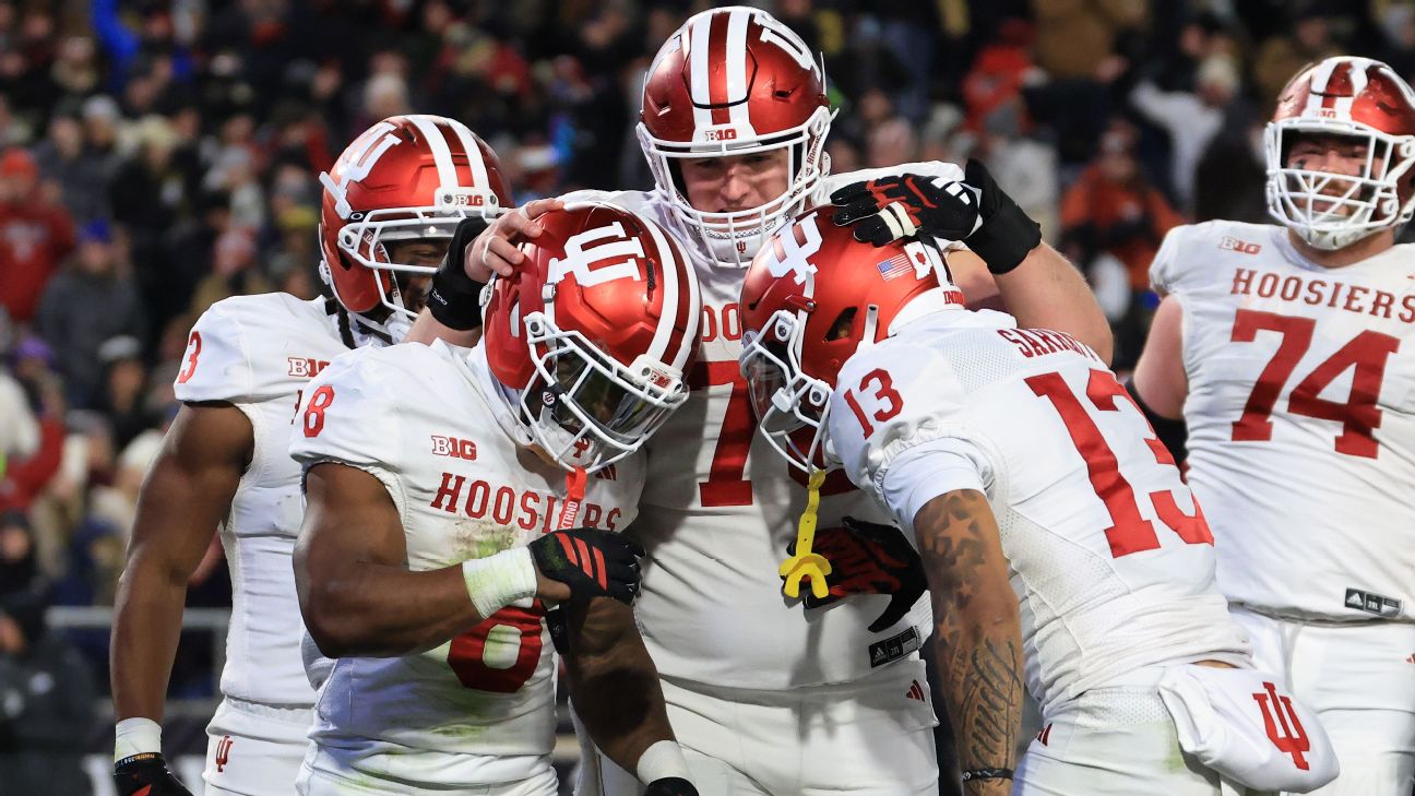 <a href="https://www.espn.com/college-football/story/_/id/47134425/indiana-rolls-12-0-seals-spot-big-ten-title-game" target="_blank">Hoosiers roll to 12-0, seal Big Ten title game spot</a>
