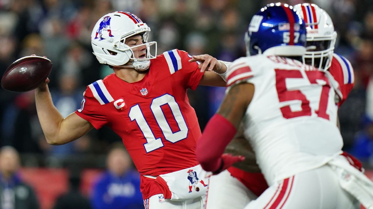 <a href="https://www.espn.com/nfl/story/_/id/47172450/nfl-monday-night-football-patriots-giants-drake-maye-jaxson-dart" target="_blank">Drake Maye strengthens MVP case against Giants; Patriots win 10th straight</a>