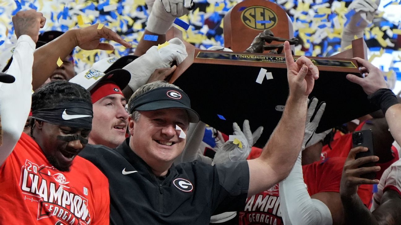 <a href="https://www.espn.com/college-football/story/_/id/47228438/gunner-stockton-leads-georgia-alabama-sec-title-game" target="_blank">Smart, Bulldogs finally tame Tide, win SEC title</a>