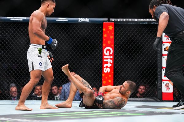 Van wins flyweight title after Pantoja injures shoulder at UFC 323