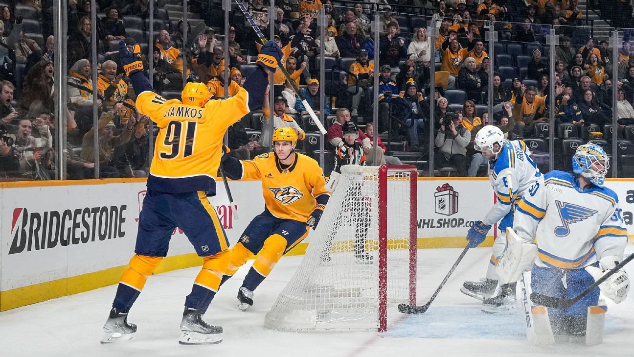 <a href="https://www.espn.com/nhl/story/_/id/47282991/predators-steven-stamkos-enjoys-second-career-4-goal-game" target="_blank">Preds’ Stamkos enjoys 2nd career 4-goal game</a>