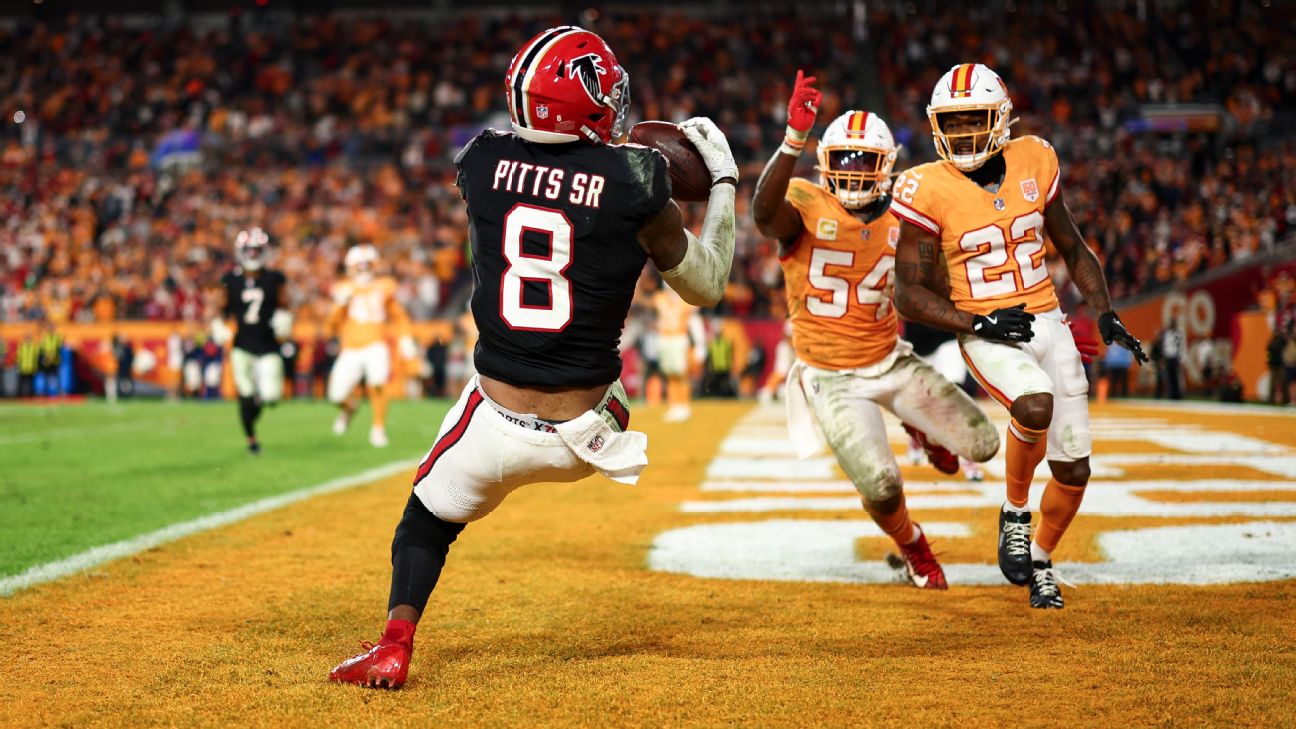 <a href="https://www.espn.com/nfl/story/_/id/47283255/pitts-sharpe-company-rare-3-td-night-falcons-win" target="_blank">Pitts in Sharpe’s company with rare 3-TD night</a>
