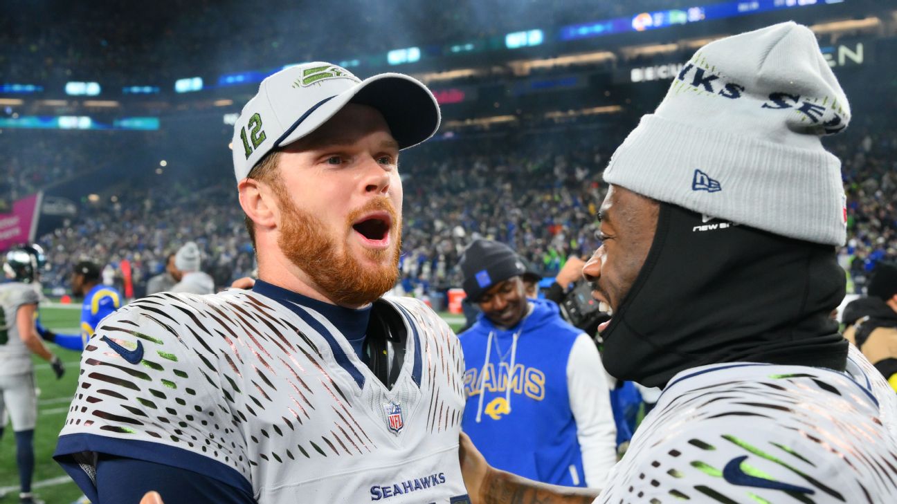 <a href="https://www.espn.com/nfl/story/_/id/47354918/darnold-shows-grit-seahawks-rally-clinch-postseason-berth" target="_blank">Darnold shows grit after 2 INTs, rallies Seahawks</a>