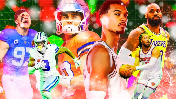 This Christmas Day will feature the best stars from the NBA and NFL, including Aidan Hutchinson, Bo Nix, George Pickens, Jalen Brunson, LeBron James and Victor Wembanyama.