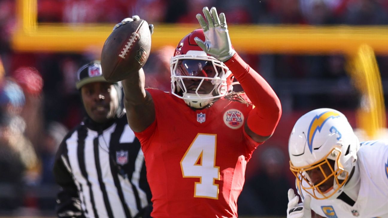 <a href="https://www.espn.com/nfl/story/_/id/47408515/wr-rashee-rice-four-chiefs-players-placed-ir" target="_blank">WR Rice among four Chiefs players placed on IR</a>