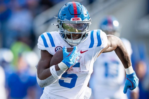 Kewan Lacy (shoulder) probable to play for No. 6 Ole Miss