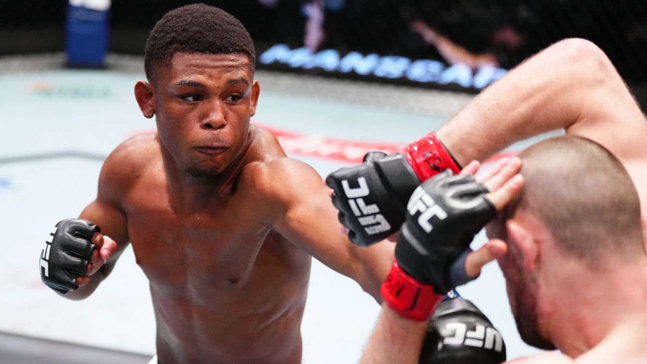 UFC 324 official weigh-ins scene in Las Vegas