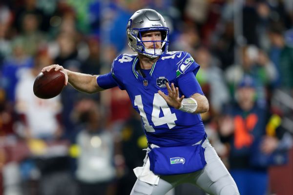 Article image accompanying Seahawks QB Sam Darnold: 'Striving' to make return Sunday on WagerUp Sports News. Article image accompanying Seahawks QB Sam Darnold: 'Striving' to make return Sunday on WagerUp Sports News.