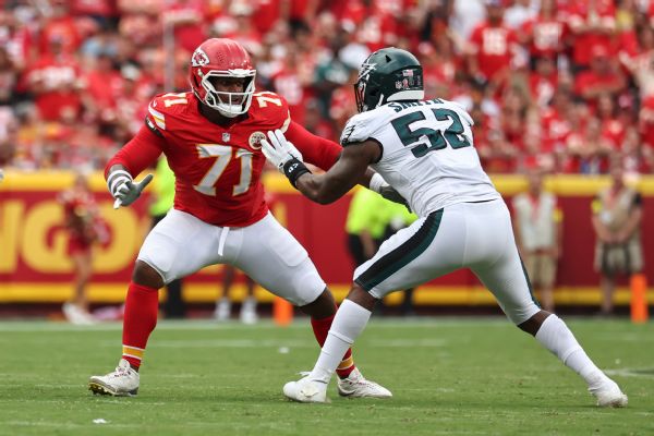 Article image accompanying Chiefs LT Simmons recovering from bulging disk, Reid says on WagerUp Sports News. Article image accompanying Chiefs LT Simmons recovering from bulging disk, Reid says on WagerUp Sports News.