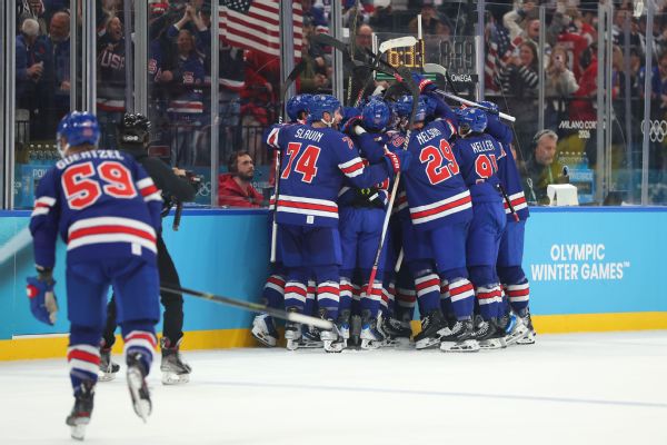 Quinn Hughes' OT goal sends U.S. to Olympic men's hockey semis