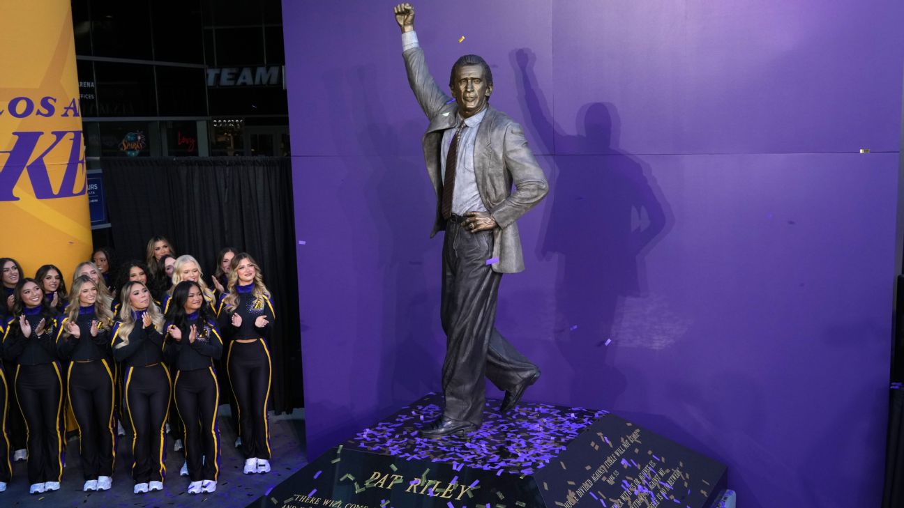 Fort Riley Statues Lakers unveil statue of legendary former coach Pat Riley - ABC7 Los Angeles