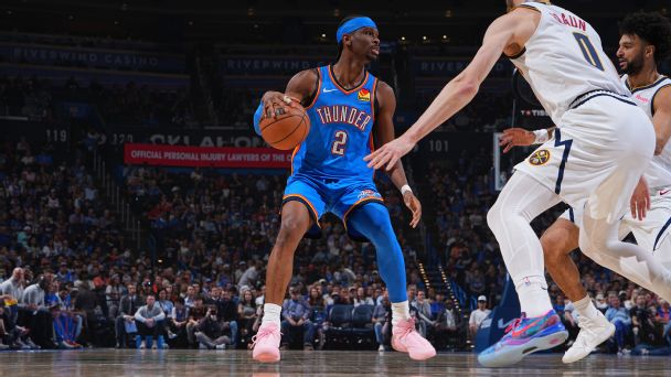 Gilgeous-Alexander will attempt to score at least 20 points for the 127th game in a row on Thursday against the Celtics.