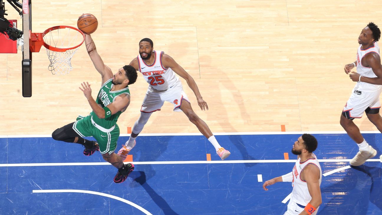 Tatum clears hurdle, happy to exit MSG on '2 feet'