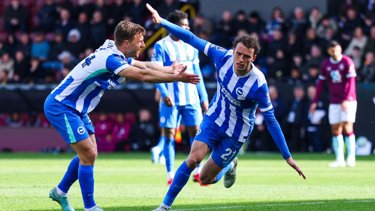 Wieffer's brace keeps Brighton's European dreams alive against struggling Burnley
