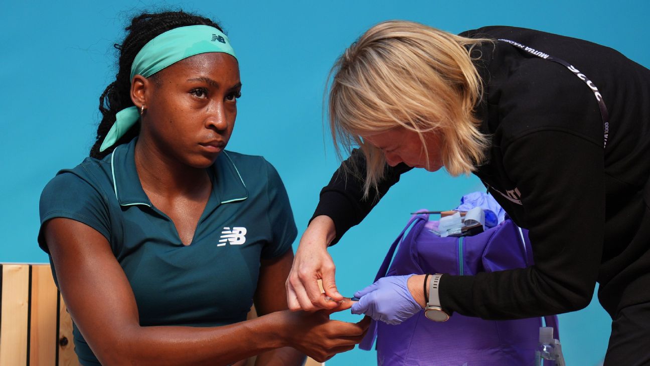 Gauff vomits on court before advancing in Madrid