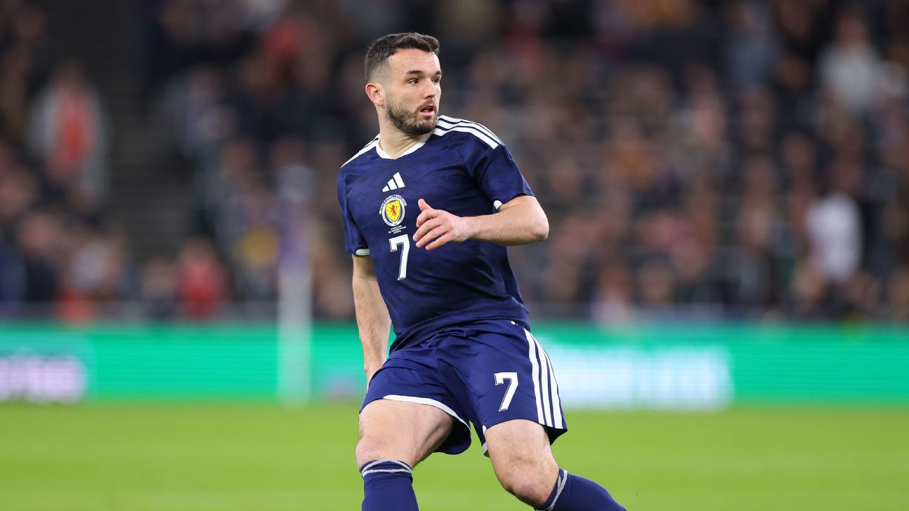 John McGinn in action for Scotland.