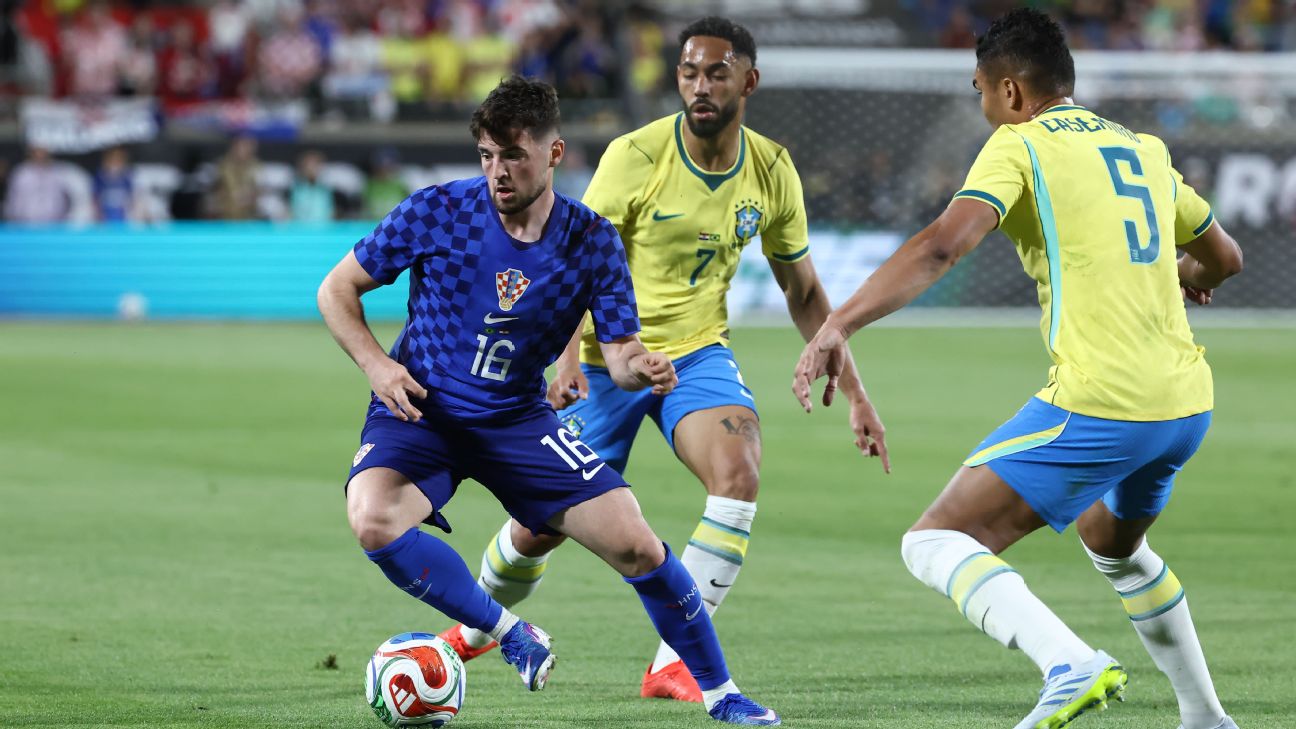 Ivor Pandur in action for Croatia.