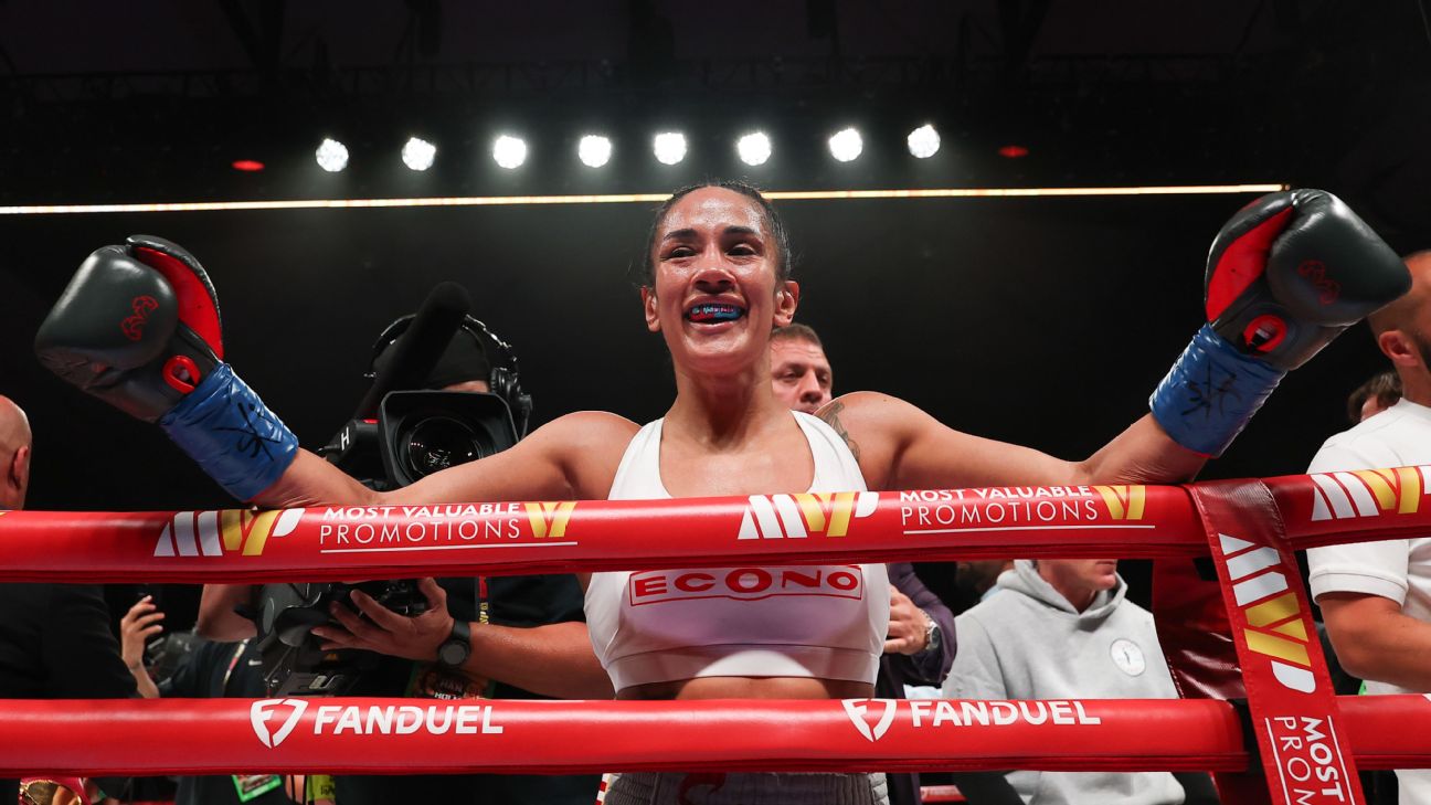 Serrano stops Hanson, equals women's KO record