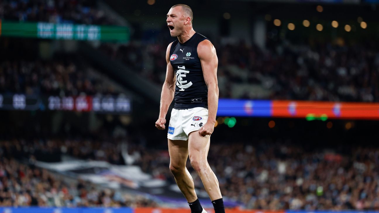 espn.com - AAP - Blues overrun Bombers amid latest AFL clock furore