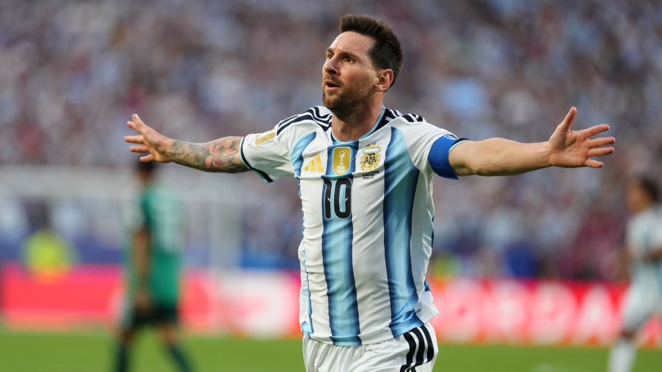 Messi hat trick ties World Cup scoring record as Argentina leads 3-0
