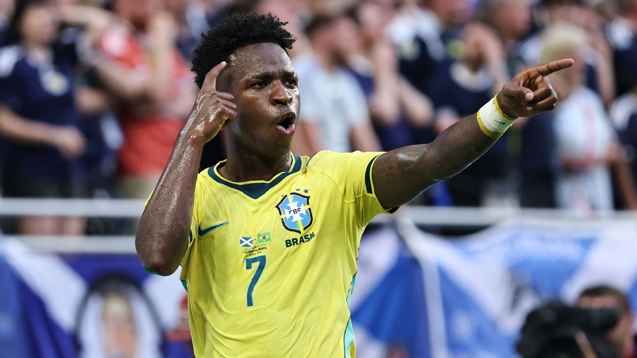 Vini Jr. leads Brazil rout of Scotland to top grou...