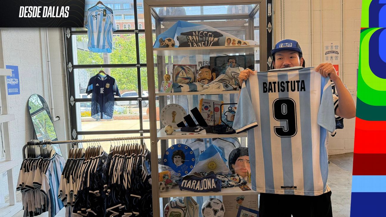 "Argentina": el negocio de camisetas de origen inglés es furor en Dallas