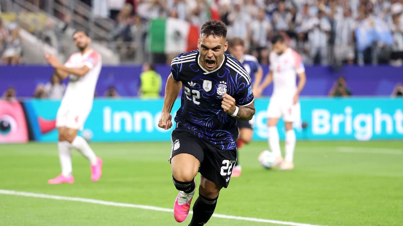 Lautaro Martínez anotó el 2-0 para Argentina vs. Jordania y su primer tanto en Mundiales