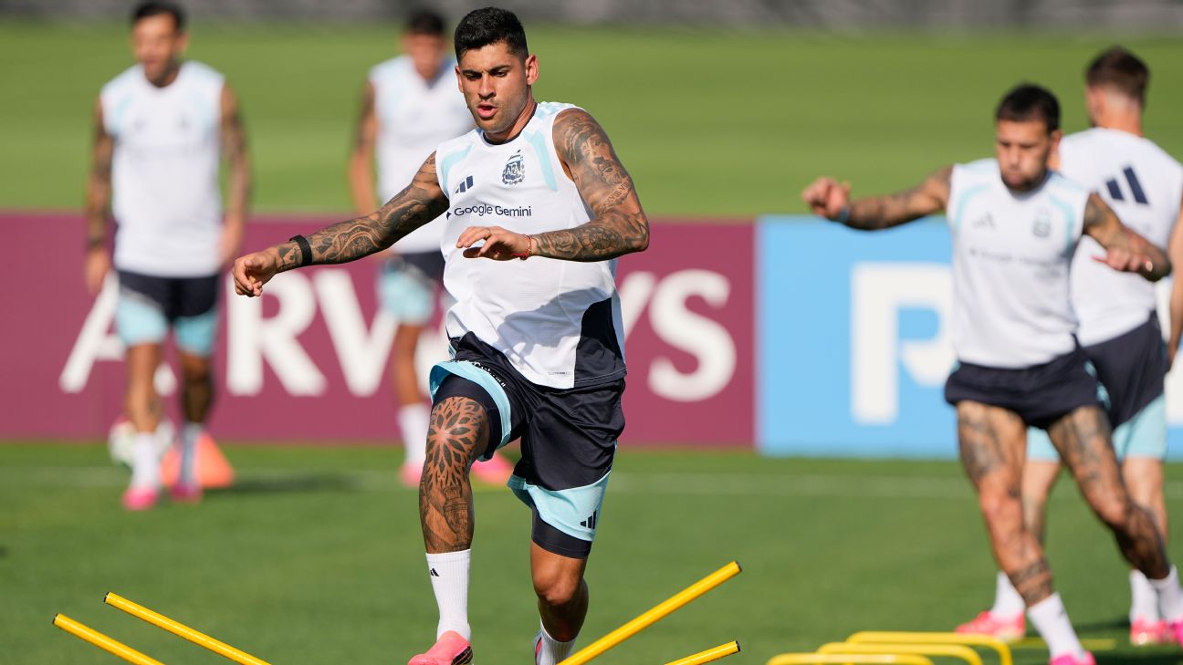 Con Cuti Romero a la par, Argentina se entrenó en Kansas City