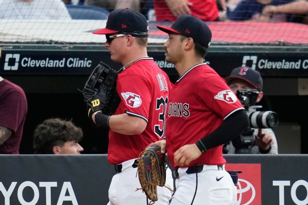 Guardians' Cooper Ingle loses track of outs, tosses ball in stands