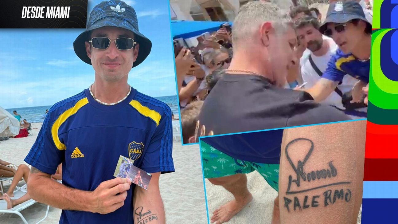 Esto es Boca: Palermo le firmó el brazo y corrió a tatuarse en Miami