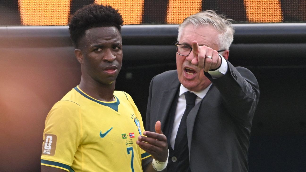 ¿Por qué no pateó Vinícius el penal de Brasil vs. Noruega? La explicación del delantero y de Ancelotti