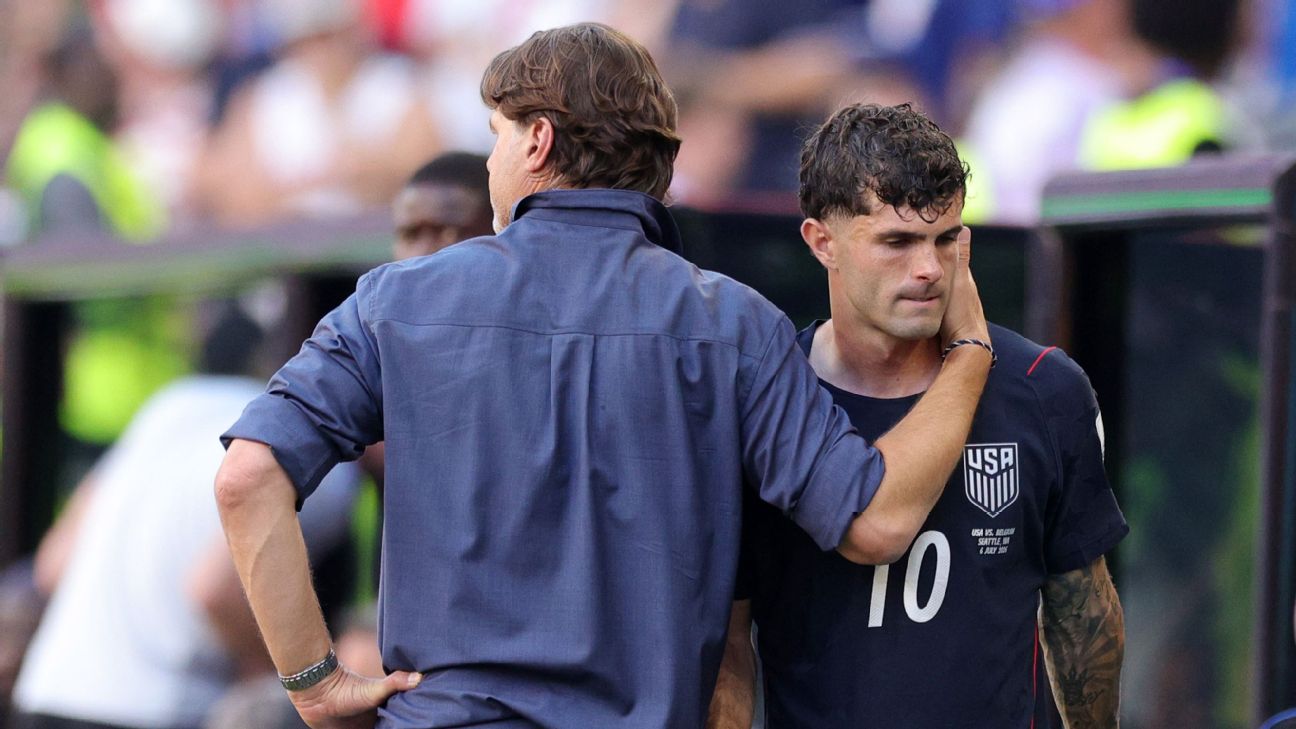Christian Pulisic forced off injured for USMNT vs. Belgium