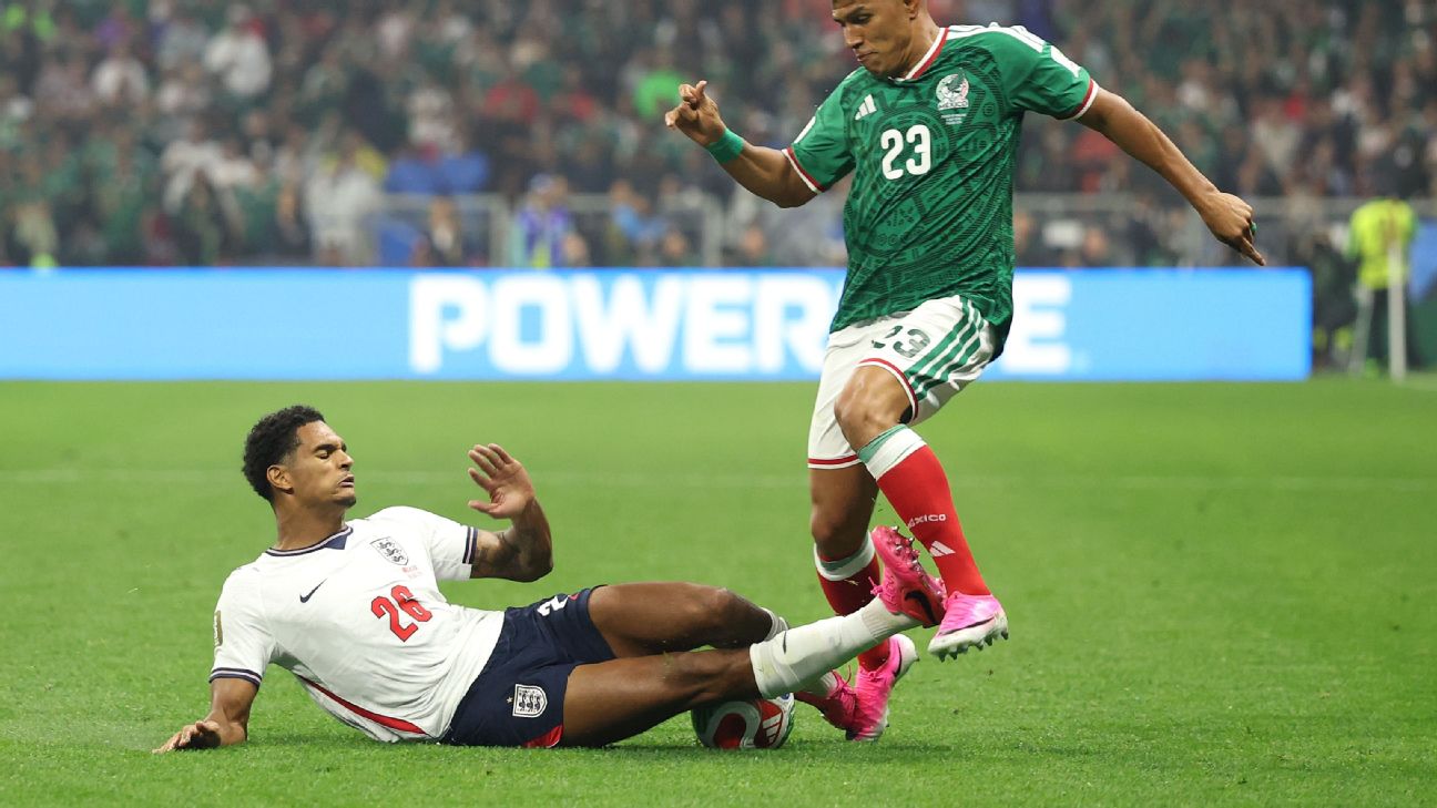 Jarrell Quansah saw red for this tackle during England's win over Mexico. — Article image accompanying World Cup 2026 today as it happened: All the day's updates as Jarrell Quansah handed two-match ban - July 9 on WagerUp Sports News. Jarrell Quansah saw red for this tackle during England's win over Mexico. — Article image accompanying World Cup 2026 today as it happened: All the day's updates as Jarrell Quansah handed two-match ban - July 9 on WagerUp Sports News.