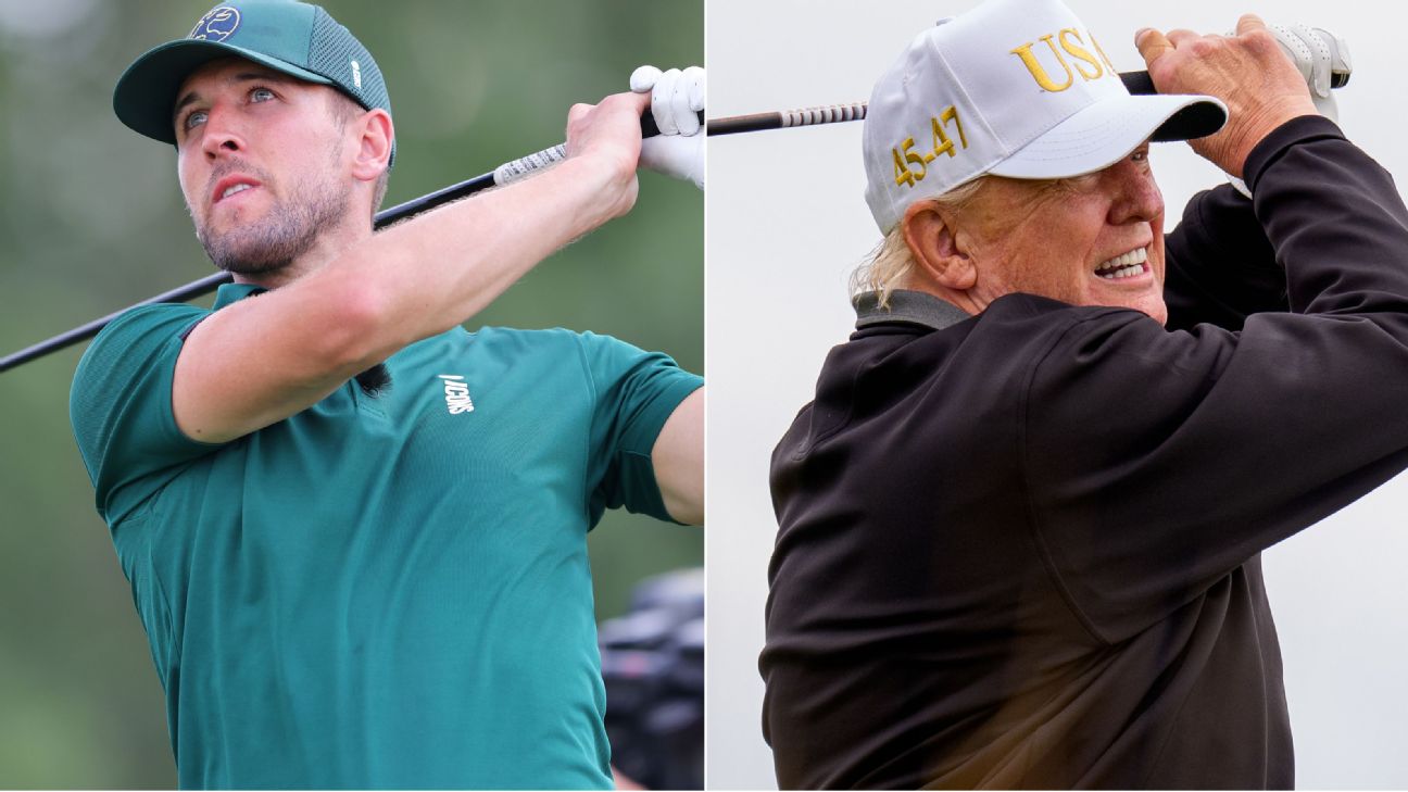 England captain Harry Kane details 'surreal' golf round with Donald Trump