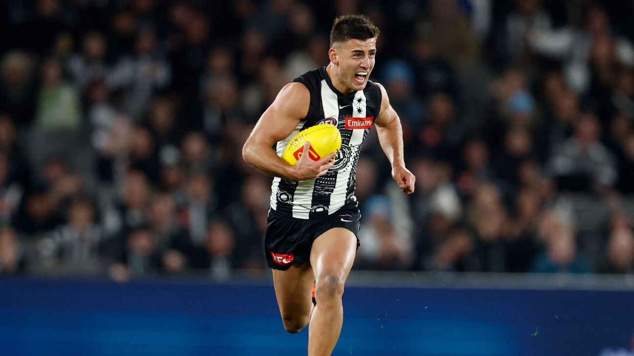 Nick Daicos and the Magpies battle the Crows in Round 20. — Article image accompanying AFL Round 20: Ins and outs, fixtures, games, tips, odds -- everything you need to know on WagerUp Sports News. Nick Daicos and the Magpies battle the Crows in Round 20. — Article image accompanying AFL Round 20: Ins and outs, fixtures, games, tips, odds -- everything you need to know on WagerUp Sports News.