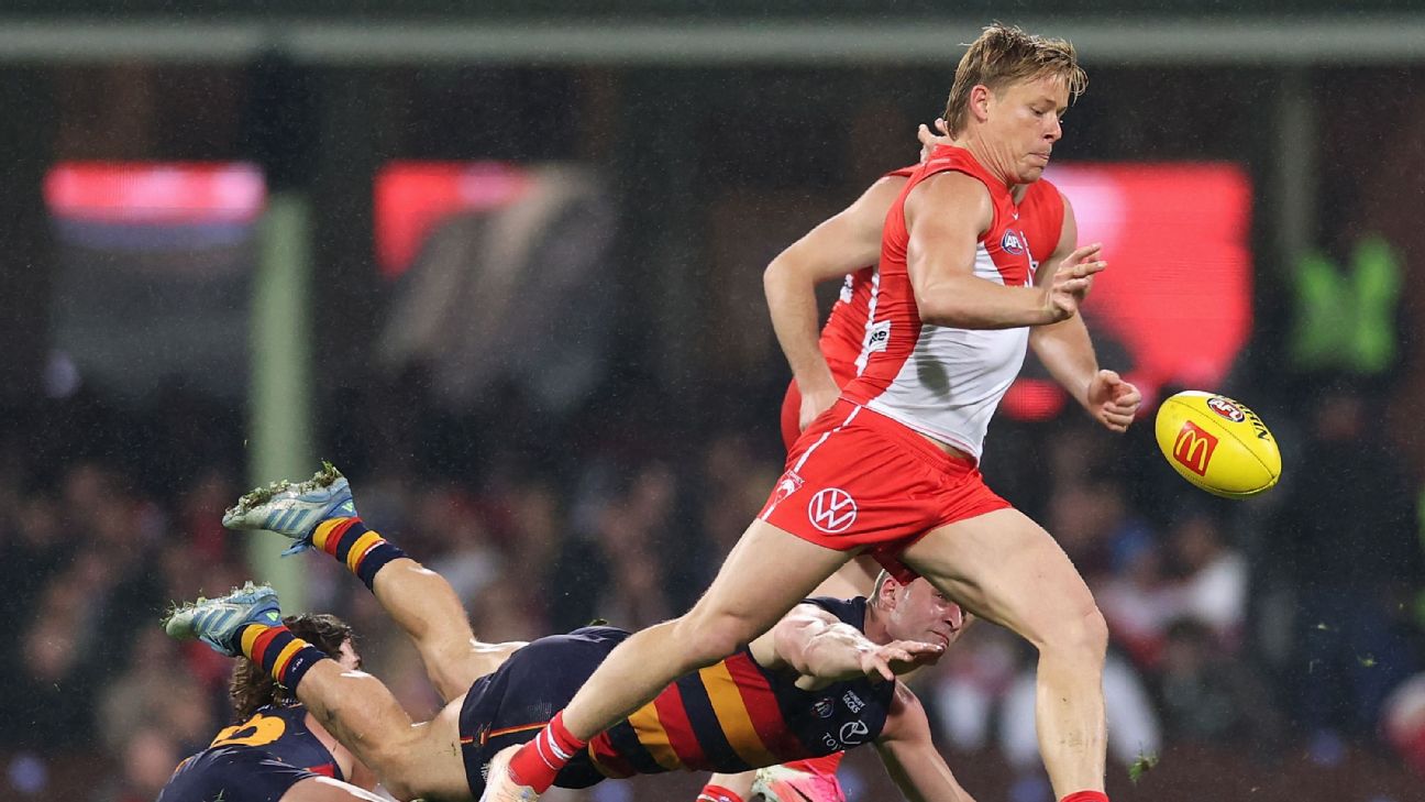 Isaac Heeney looked to be struggling with a lower back issue on Friday night. — Article image accompanying Swans coach Dean Cox shrugs off Isaac Heeney injury scare after loss on WagerUp Sports News. Isaac Heeney looked to be struggling with a lower back issue on Friday night. — Article image accompanying Swans coach Dean Cox shrugs off Isaac Heeney injury scare after loss on WagerUp Sports News.