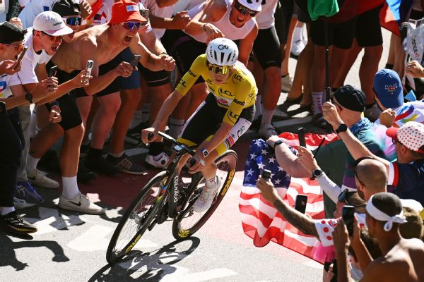 Article image accompanying Tadej Pogacar's attack wins Stage 19, extends Tour lead on WagerUp Sports News. Article image accompanying Tadej Pogacar's attack wins Stage 19, extends Tour lead on WagerUp Sports News.