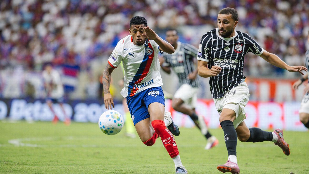 Bahia busca empate e freia sequência de vitórias do Corinthians no Brasileirão
