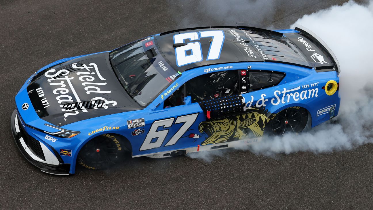Corey Heim, 24, holds on, secures first Brickyard ...
