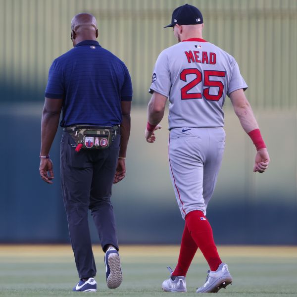 Curtis Mead exits Red Sox debut with left wrist contusion