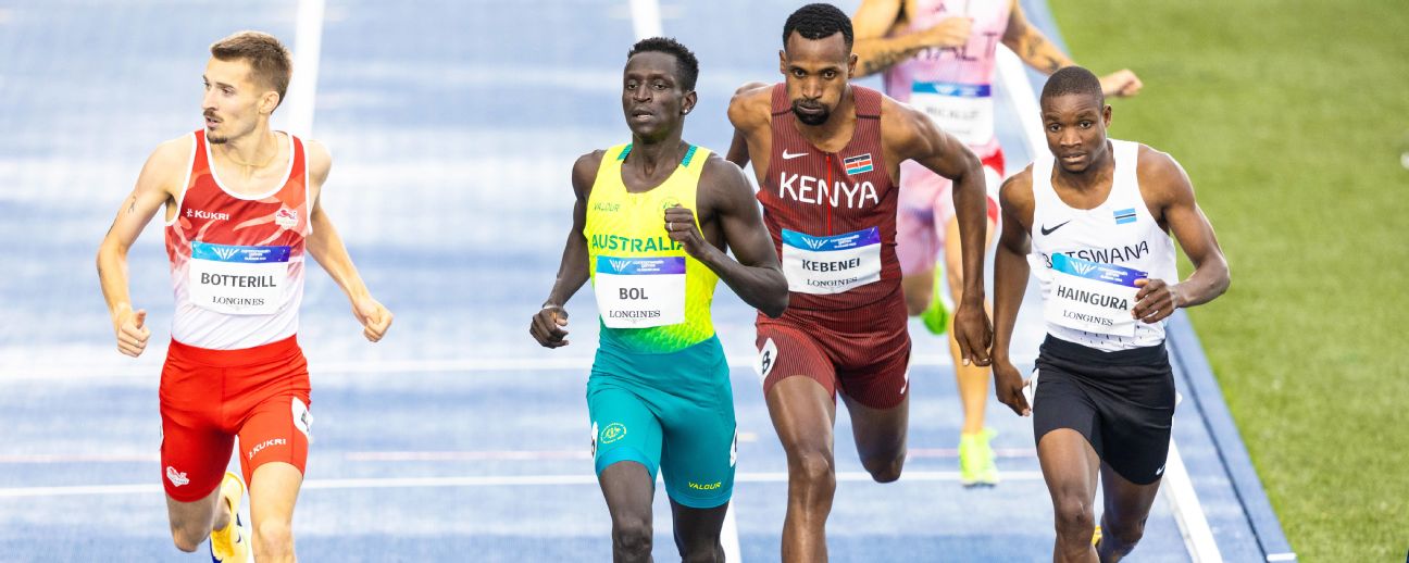 Peter Bol of Team Australia during his 800m heat. — Article image accompanying 'Brave' Bol leads Aussie charge to 800m semis on WagerUp Sports News. Peter Bol of Team Australia during his 800m heat. — Article image accompanying 'Brave' Bol leads Aussie charge to 800m semis on WagerUp Sports News.